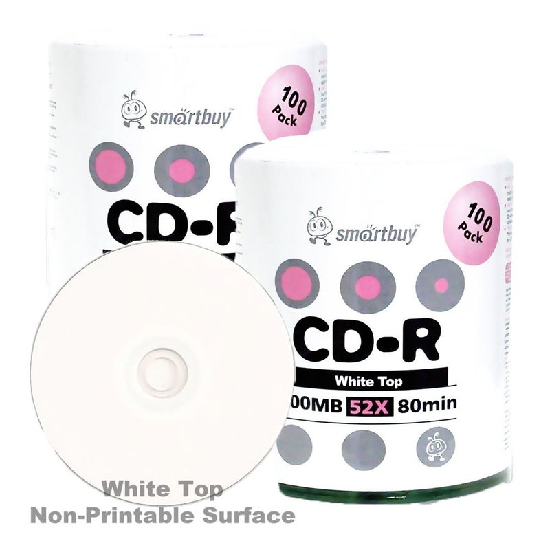 Smartbuy 700mb/80min 52x CD-R White Top Blank Video Recordable Media Disc (200-Disc) - Image 1